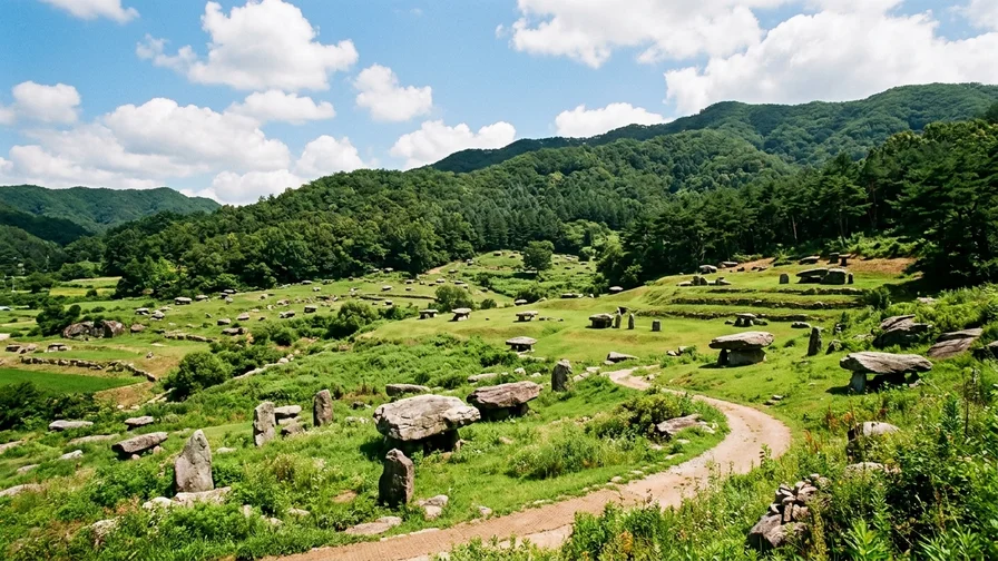 화순 효산리 대신리 고인돌, 푸른 숲과 계곡에 자리한 유적 전경