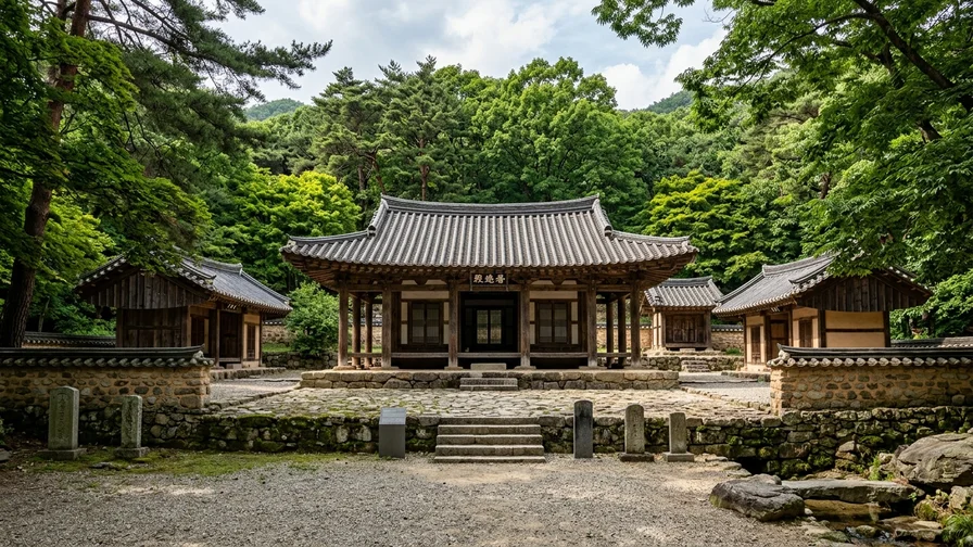 The serene summer scenery of Sosu Seowon in Yeongju, Korea's first seowon