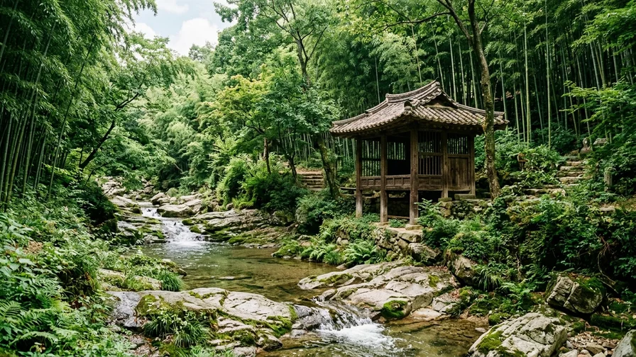 Soswaewon Garden in Damyang, a Joseon-era scholar's naturalistic garden where stream and pavilion blend together