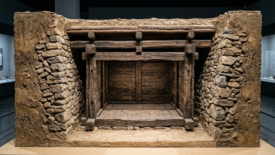Inside a Gaya tomb, the intricate cross-sectional structure of a wooden-chamber tomb where artifacts were excavated