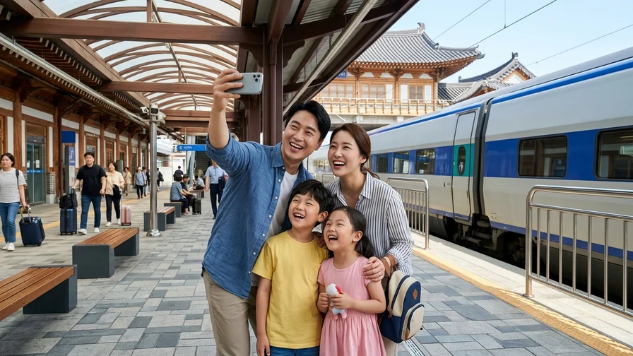 한국 가족 기차 여행