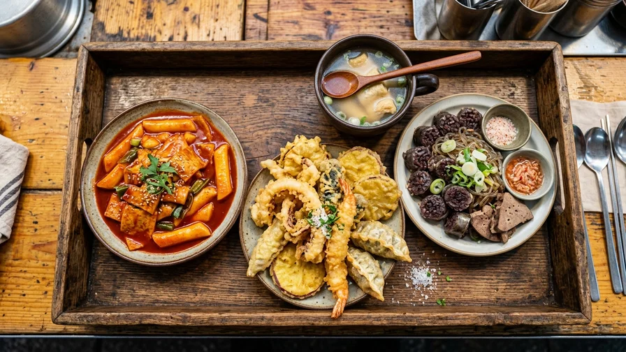 한국 전통 시장 간식
