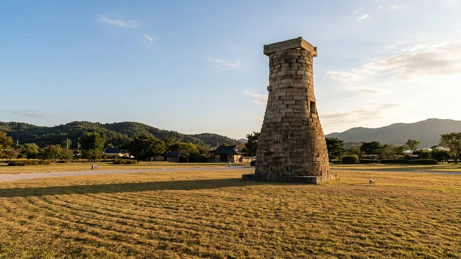 The stone structure of Cheomseongdae, showing the scientific technology of the Silla era