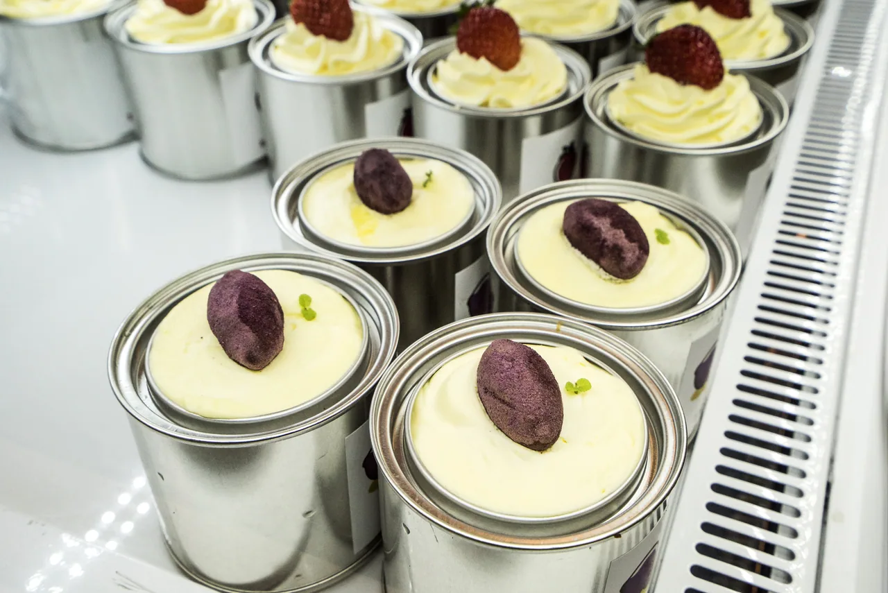 Tempting dessert cakes on display at a trendy cafe in Korea