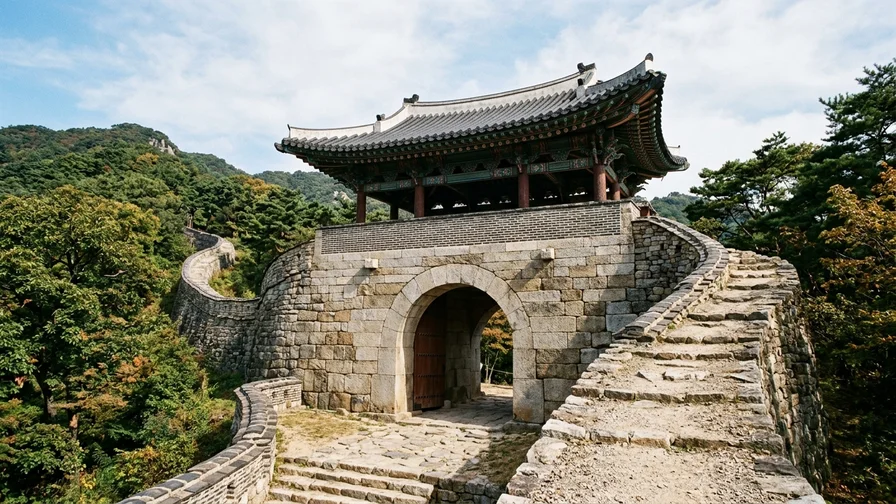 The majestic South Gate (Jihwamun) of Namhansanseong with its stone arch