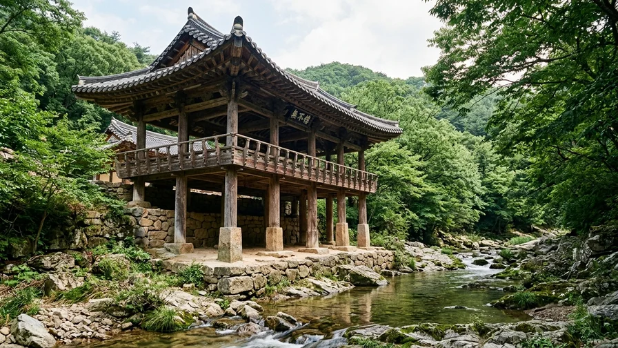 Mubyeonru Pavilion at Oksan Seowon in Gyeongju, in harmony with the natural valley