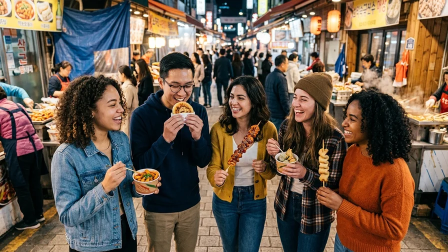 한국 전통 시장 간식